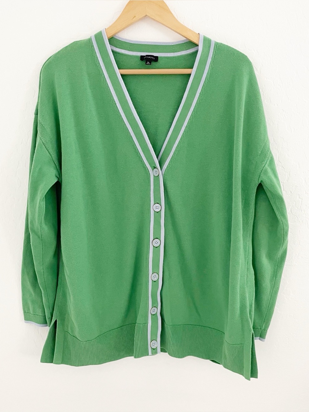 Talbots green button up cardigan size xl